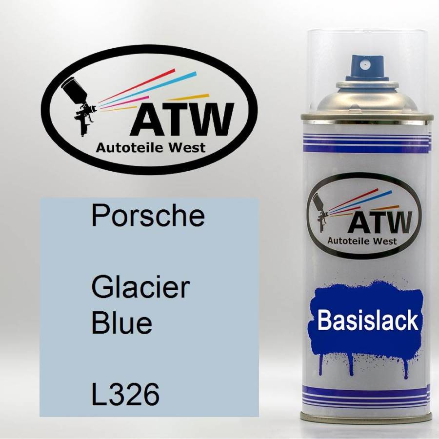Porsche, Glacier Blue, L326: 400ml Sprühdose, von ATW Autoteile West.